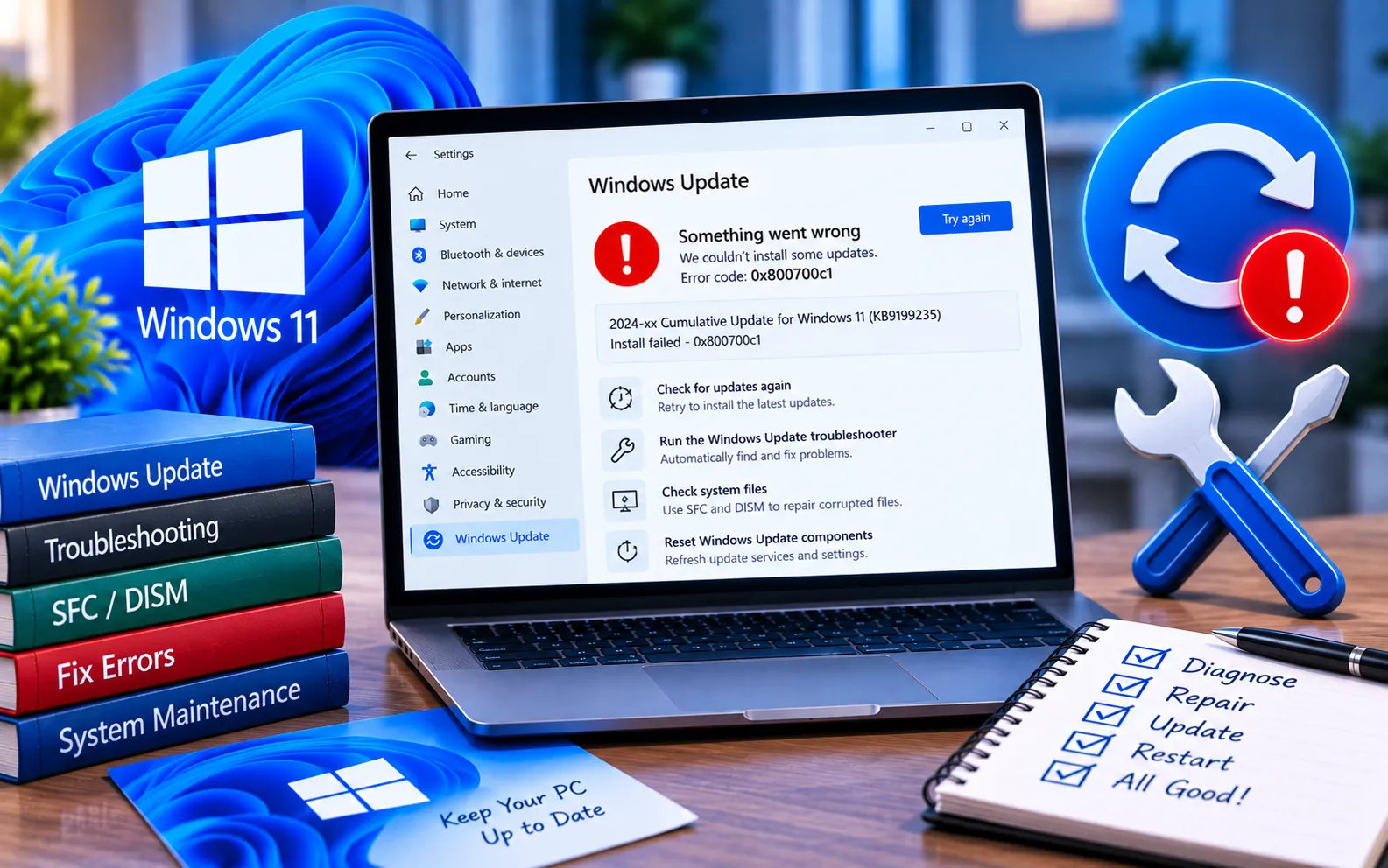 Windows Update Error Code 0x800700C1 fix